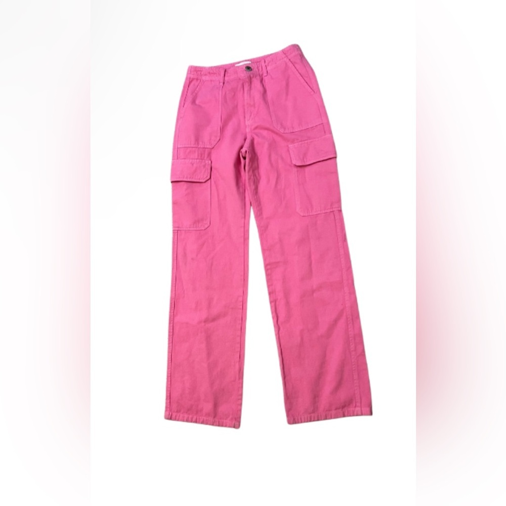 Zara Pink Straight-Leg Cargo Pants